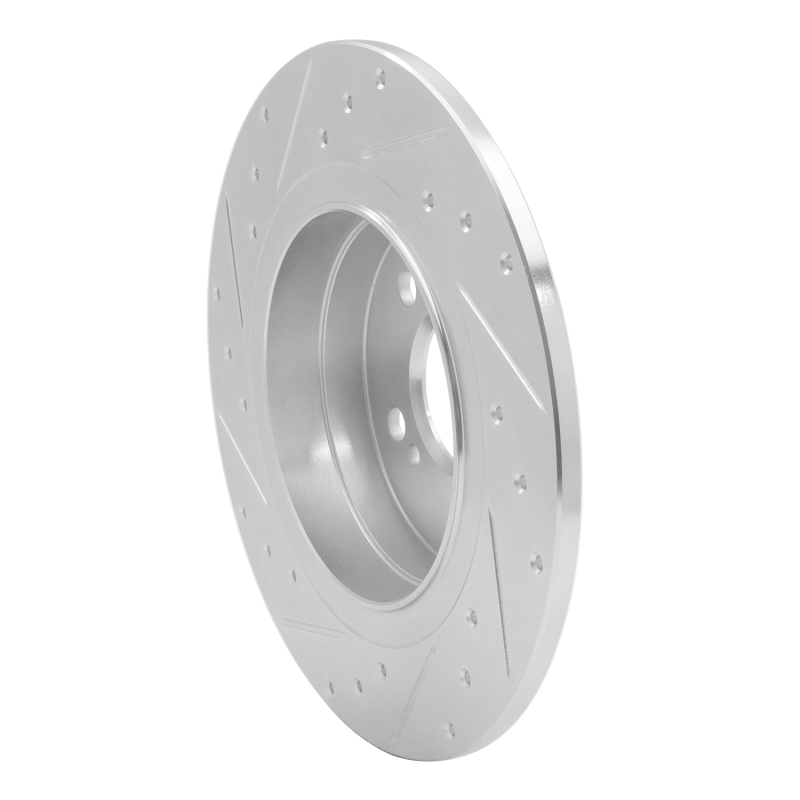 Mercedes-Benz C250 Brake Rotor (1) - Rear Right - R1 Concepts - Drilled & Slotted - Silver - `08-`15